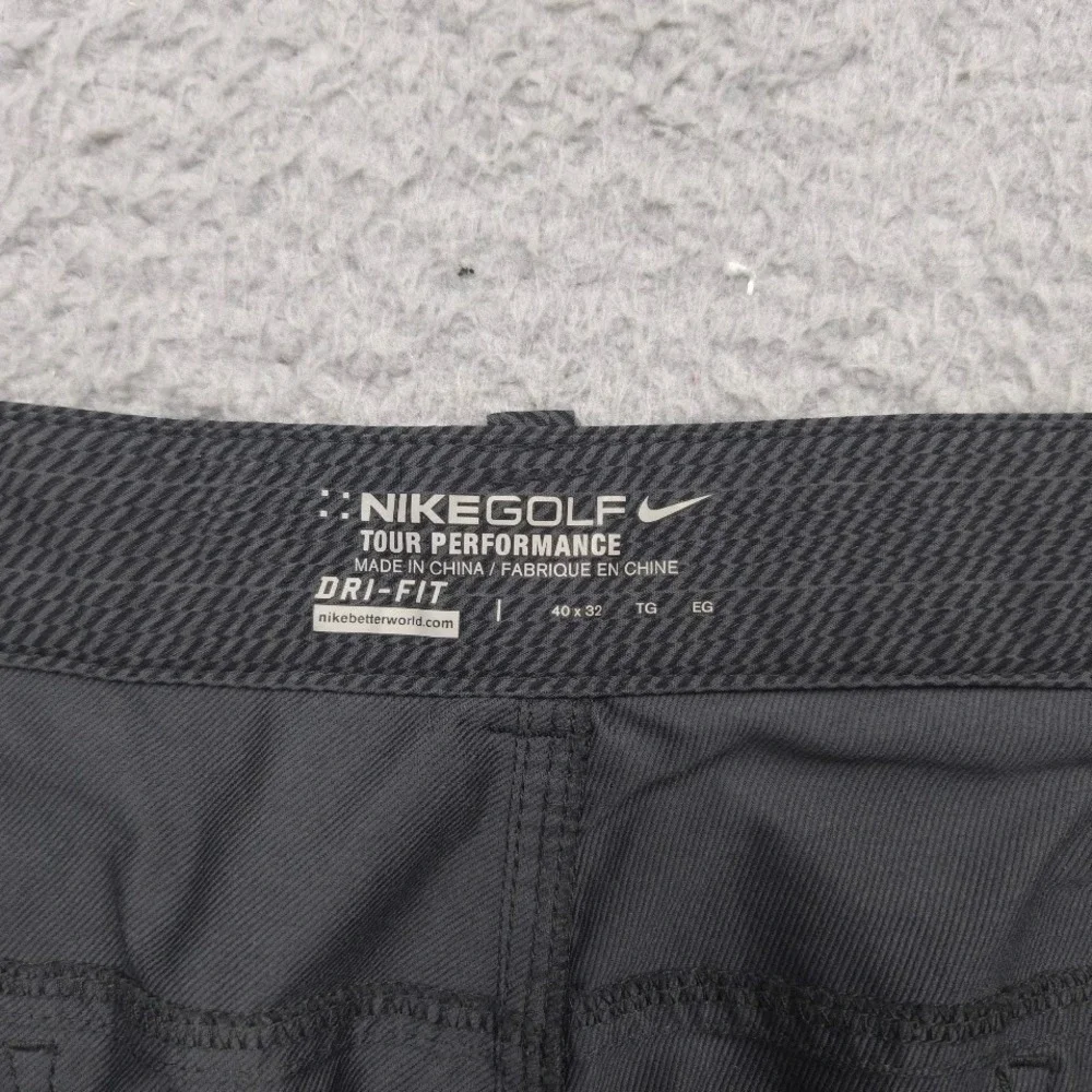 Nike Golf Tour Performance Dri-FIT Pants Mens 40x32‎ Gray Herringbone Stretch